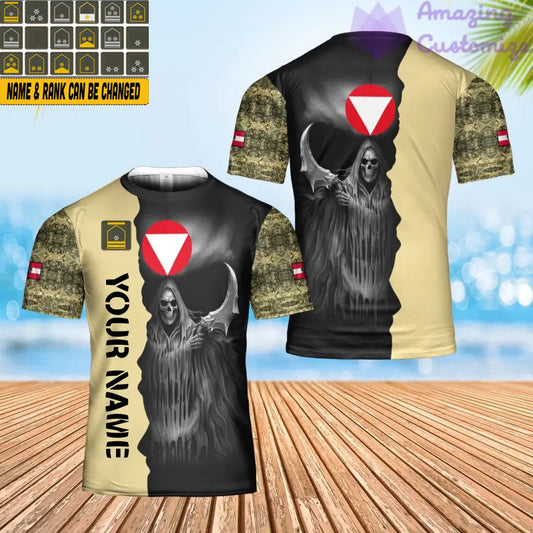 Personalized Austrian Soldier/ Veteran Camo With Name And Rank T-Shirt 3D Printed - 2601240001