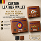 Personalized Belgium Soldier/ Veteran With Rank, Year And Name Leather Wallet - 17441568