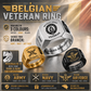 Personalized Belgium Soldier/Veteran with Name and Rank Engraved Men’s Ring - 17629920