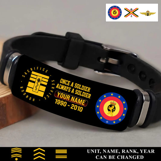 Personalized Belgium Soldier/ Veteran With Rank, Name And Year Bracelet - 17452800