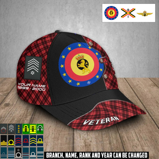 Personalized Rank, Year And Name Belgium Soldier/Veterans Baseball Cap - 17385408