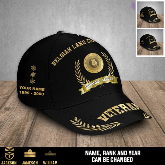 Personalized Rank, Year And Name Belgium Soldier/Veterans Baseball Cap - 17282592