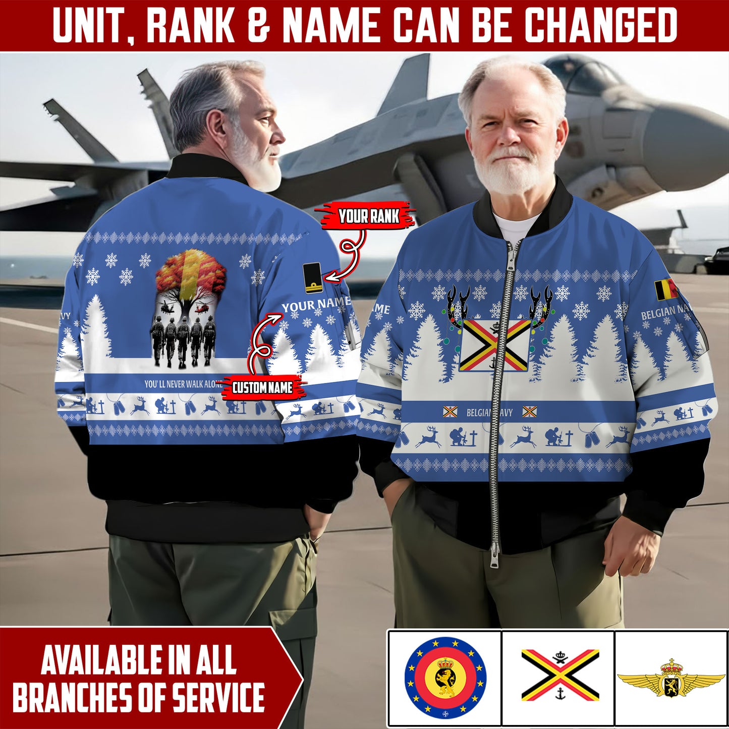 Personalized Belgium Soldier/Veteran Camo with Name And Rank Sweater All Over Printed - 17298144