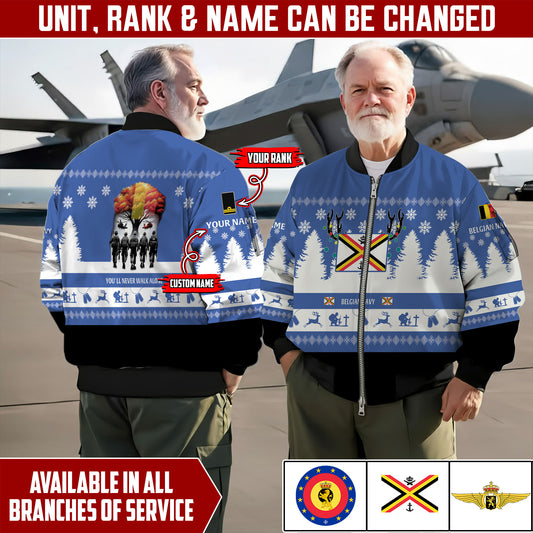 Personalized Belgium Soldier/Veteran Camo with Name And Rank Sweater All Over Printed - 17298144