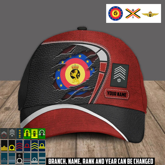 Personalized Rank And Name Belgium Soldier/Veterans Baseball Cap - 17375040