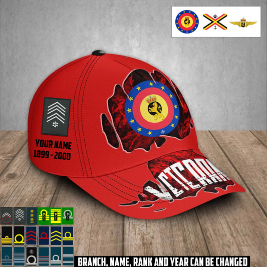 Personalized Rank, Year And Name Belgium Soldier/Veterans Baseball Cap - 17375904