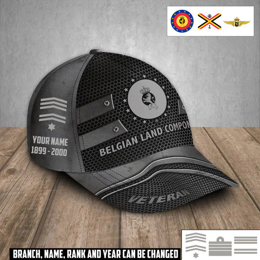 Personalized Rank, Year And Name Belgium Soldier/Veterans Baseball Cap - 17386272