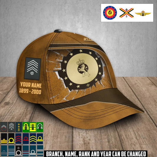 Personalized Rank, Year And Name Belgium Soldier/Veterans Baseball Cap - 17374176