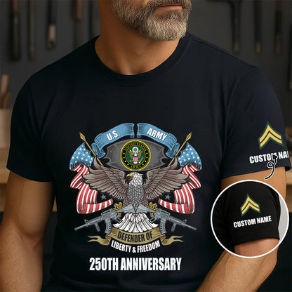 Army Branch - Personalized Name US Soldier/ Veteran T-Shirt - 1776384002