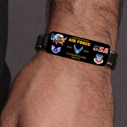 Air Force Command - Personalized US Soldier/ Veteran With Rank, Name And Year Bracelet - 1776124802