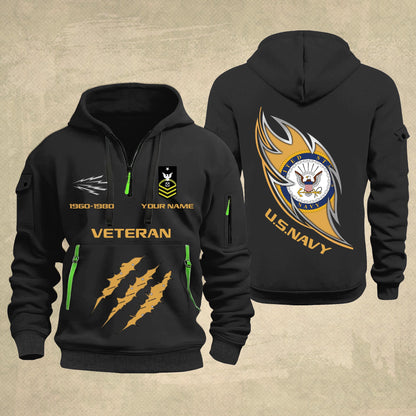 Navy Rating - Personalized US Soldier/ Veteran With Name And Rank Zip Hoodie Multicolor - 17361216