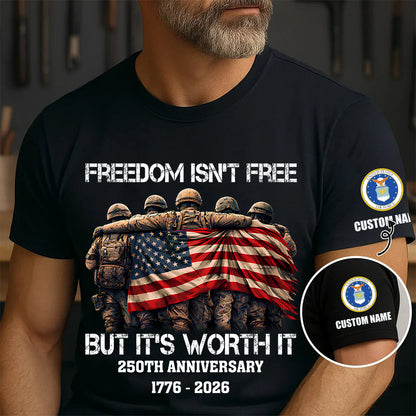 Air Force Badge - Personalized Name US Soldier/ Veteran T-Shirt - 1776470402