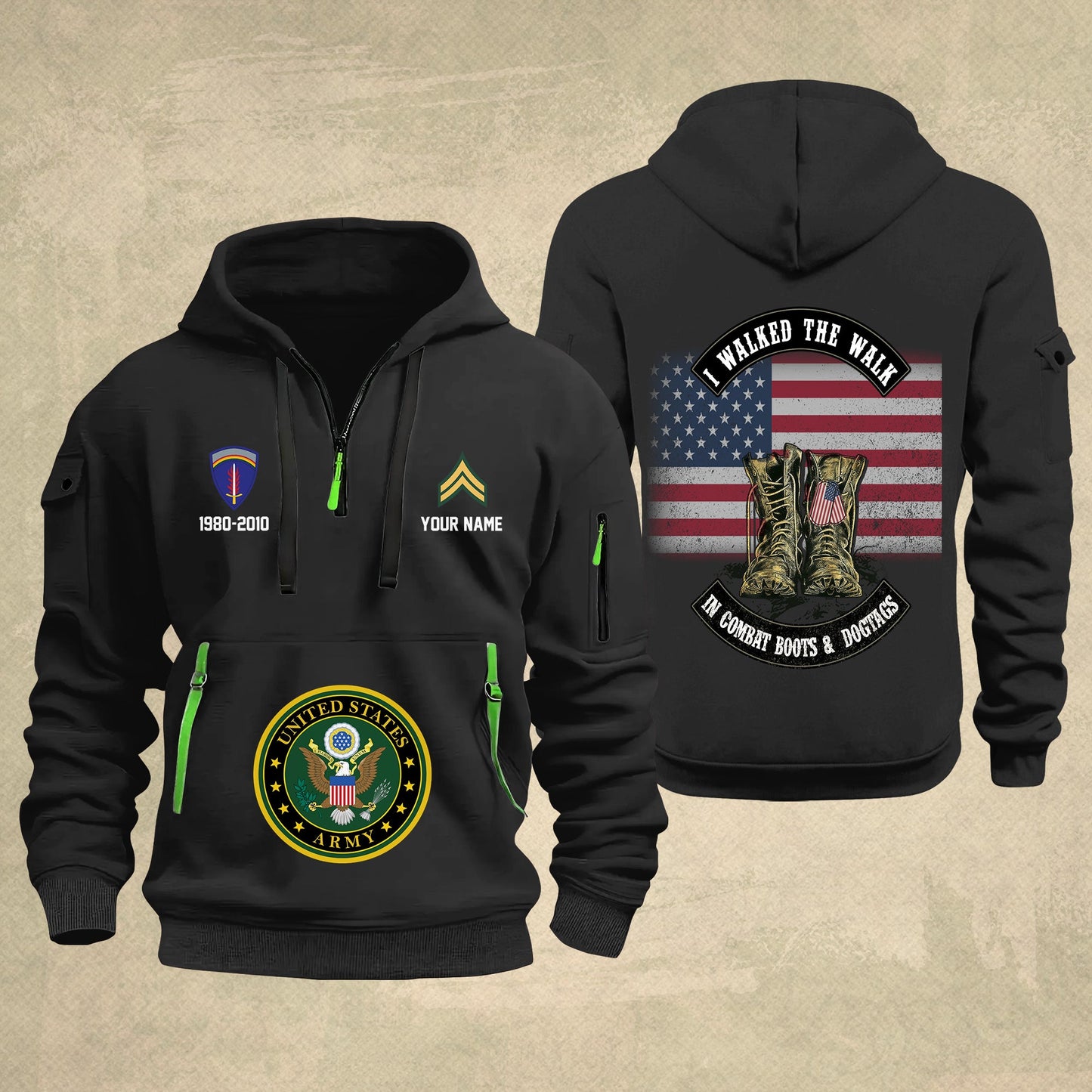 Army Division - Personalized US Soldier/ Veteran With Name And Rank Zip Hoodie Multicolor - 17349984