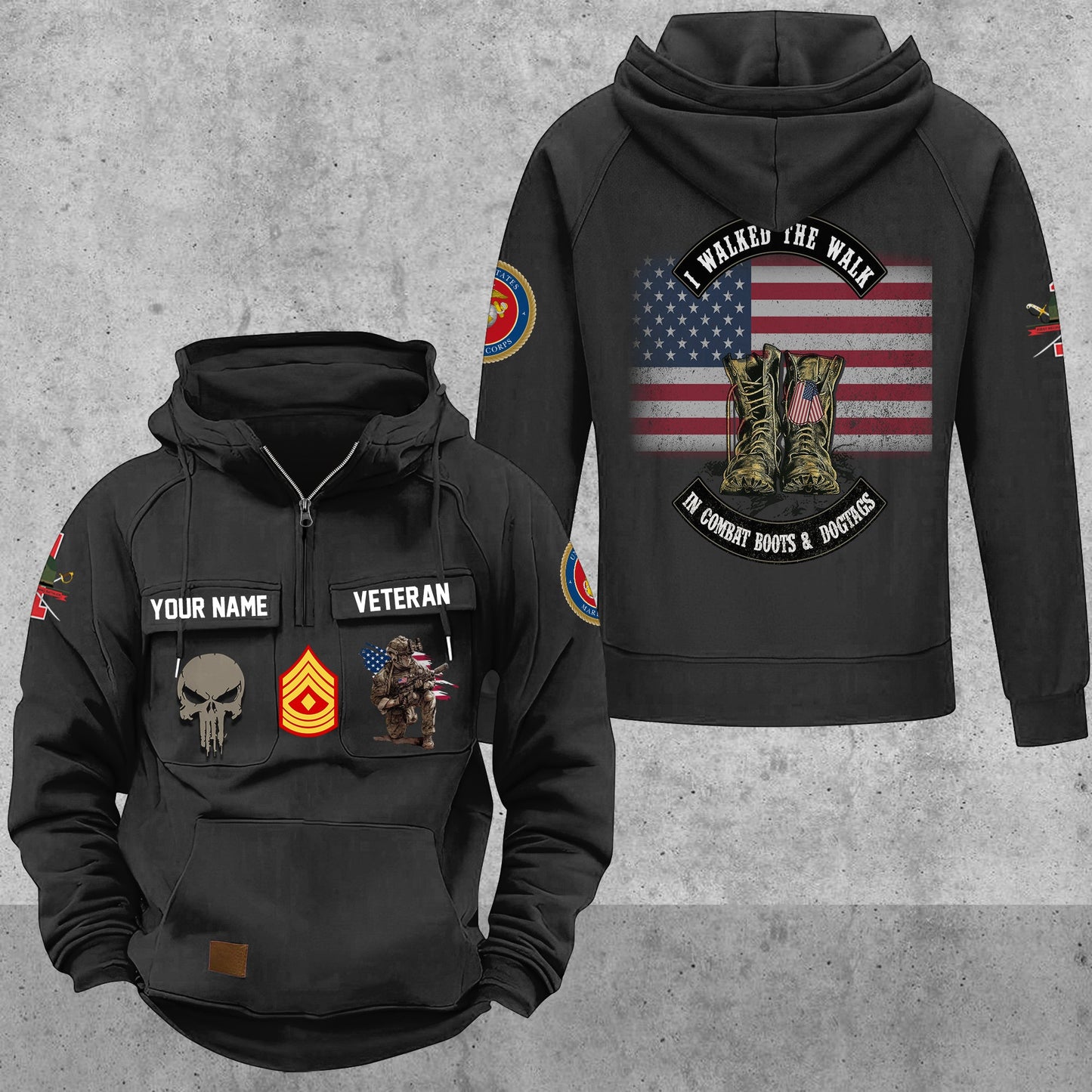 Marines Battalions - Personalized US Soldier/ Veteran Vintage Hoodie All Over Printed - 17494272
