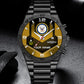 Navy Badge - Personalized US Soldier/ Veteran With Name And Rank Gentleman Stainless Steel Watch - 17491680