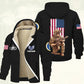 Air Force Badge - Personalized US Soldier/ Veteran With Name And Rank Hoodie Zip Velvet Coat - 17363808