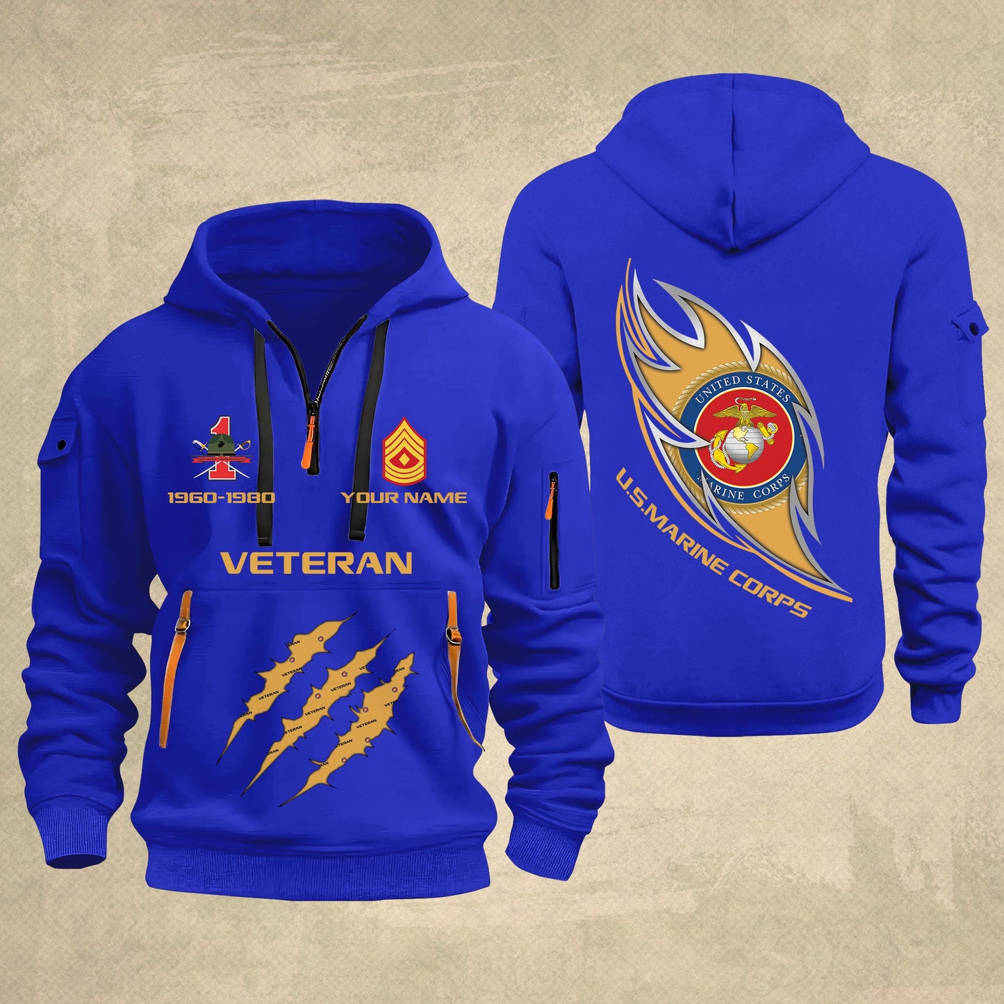 Marines Battalions - Personalized US Soldier/ Veteran With Name And Rank Zip Hoodie Multicolor - 17361216