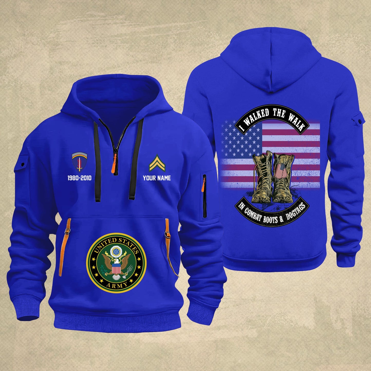 Army Division - Personalized US Soldier/ Veteran With Name And Rank Zip Hoodie Multicolor - 17349984