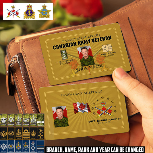 Personalized Canada Soldier/ Veteran With Rank, Name And Year Aluminum Wallet Card - 17548704