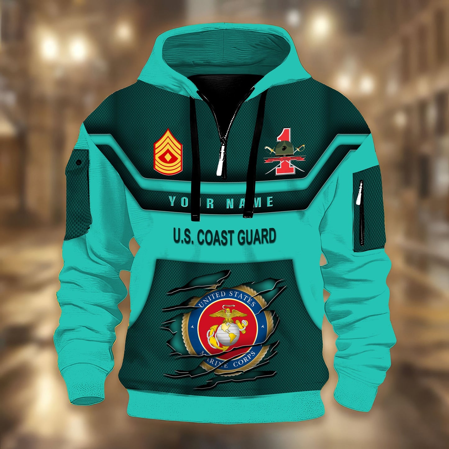 Marines Battalions - Personalized US Soldier/ Veteran 3D Half-zip Hoodie -17508096