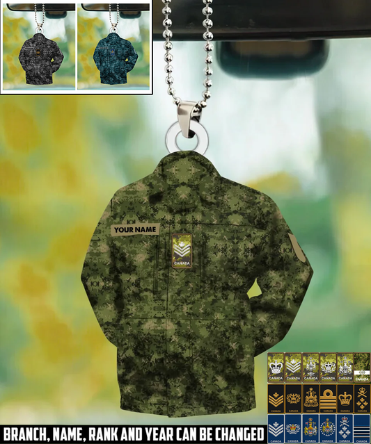 Personalized Canada Veteran/Soldier Christmas with Name and Rank Ornament Printed - 17318880