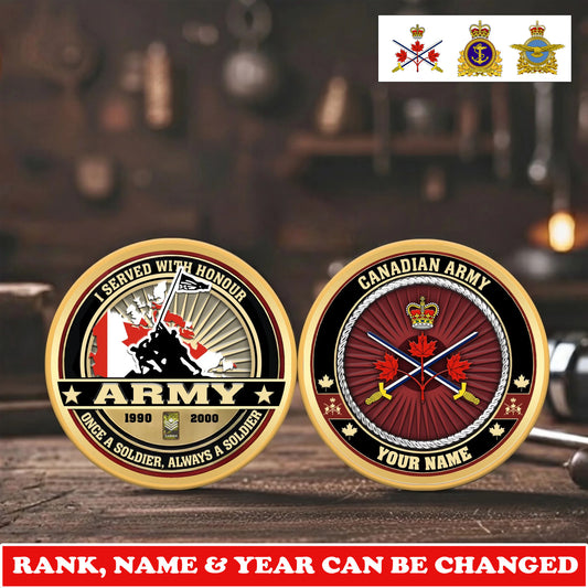 Personalized Canada Veteran/ Soldier With Rank, Name And Year Challenge Coin - 17732736