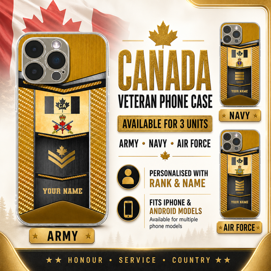 Personalized Canada Soldier/Veterans With Rank And Name Phone Case Printed - 16980192