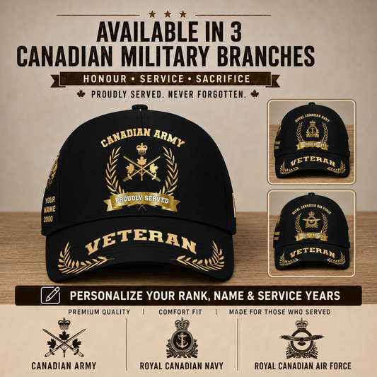 Personalized Rank, Year And Name Canada Soldier/Veterans Baseball Cap - 17282592