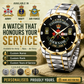 Personalized Canada Soldier/Veteran with Name and Rank Diamond-Cut Bezel Watch - 1761350401
