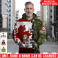 Personalized Canada Soldier/Veteran Camo with Name and Rank Hoodie All Over Printed - 17616096