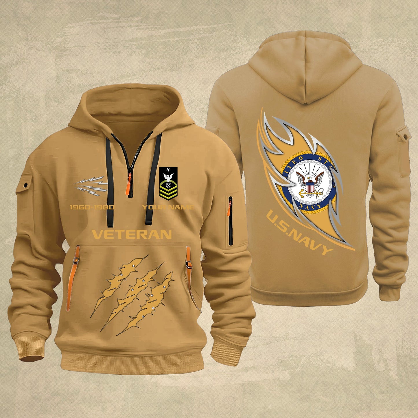 Navy Rating - Personalized US Soldier/ Veteran With Name And Rank Zip Hoodie Multicolor - 17361216