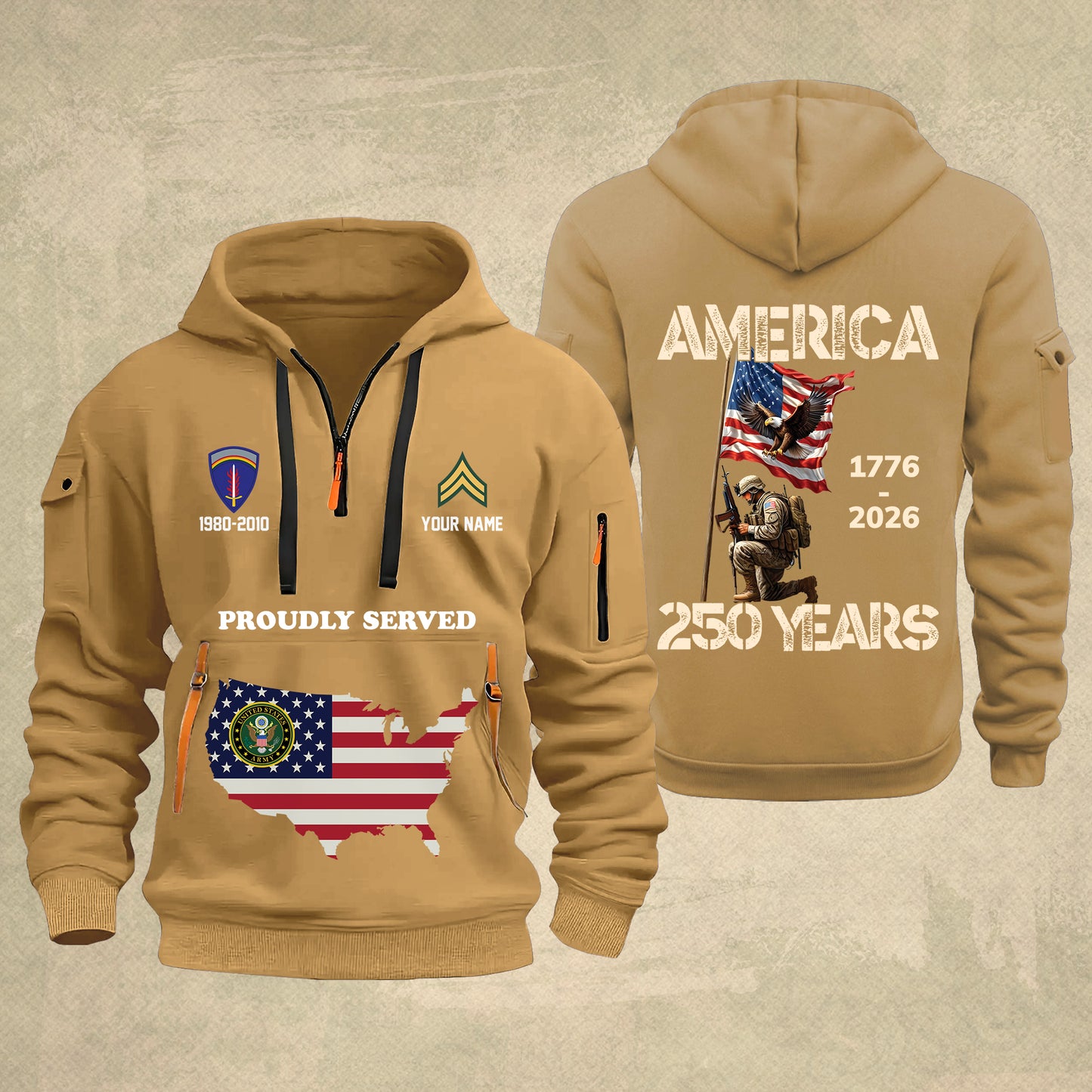 Army Division - Personalized America 250 Years Zip Hoodie Multicolor, Custom U.S. Soldier Branch Hoodie, Happy Independence Day, 4th Of July Zip Hoodie - 1769040002