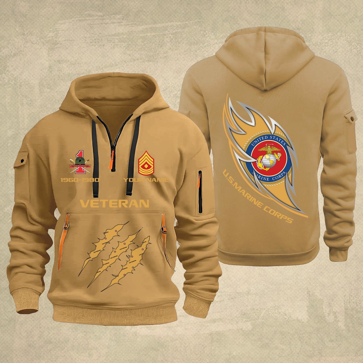 Marines Battalions - Personalized US Soldier/ Veteran With Name And Rank Zip Hoodie Multicolor - 17361216