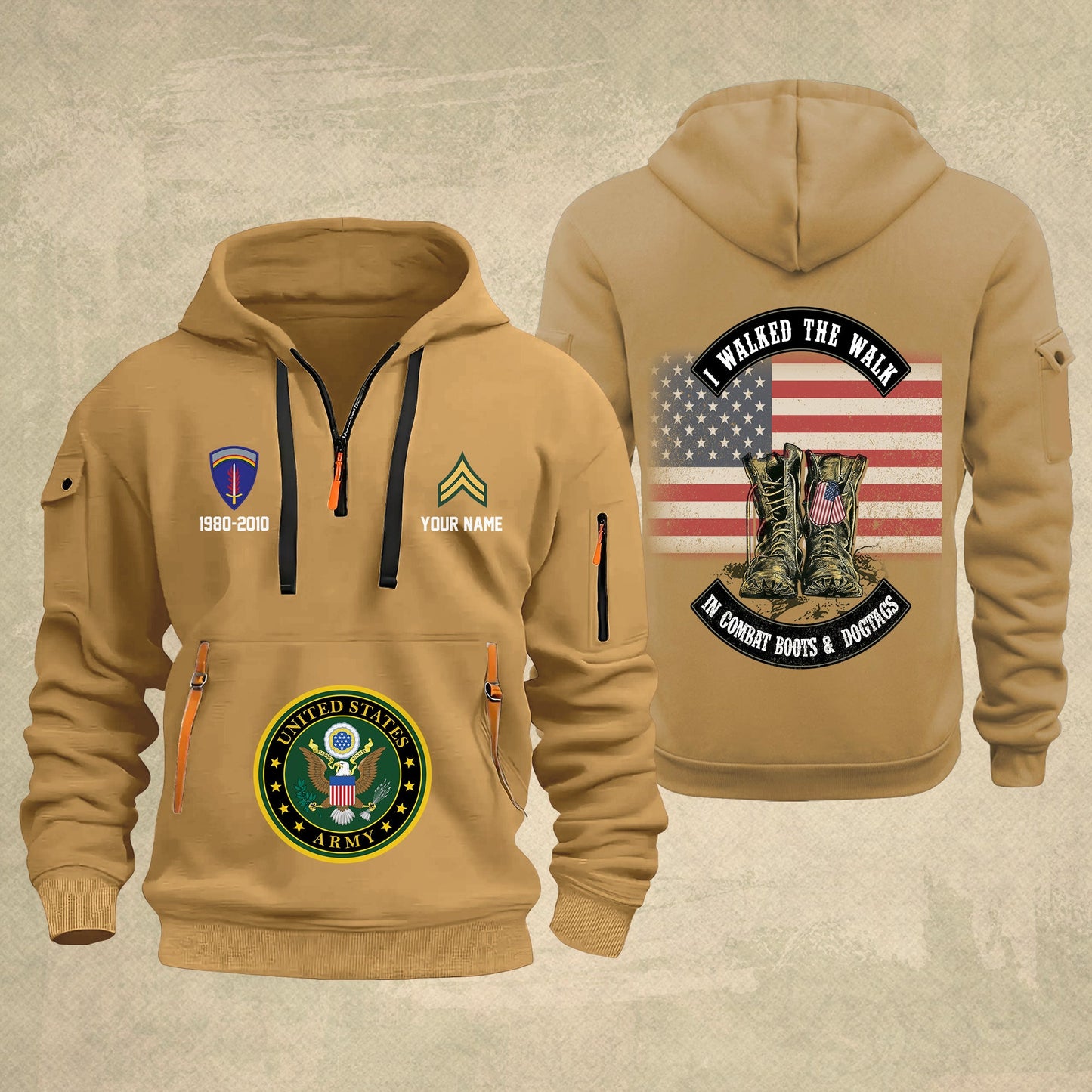 Army Division - Personalized US Soldier/ Veteran With Name And Rank Zip Hoodie Multicolor - 17349984