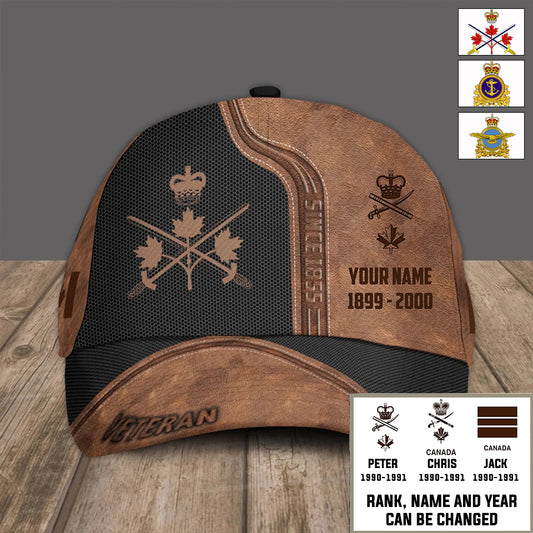 Personalized Rank, Year And Name Canada Soldier/Veterans Baseball Cap - 17376768