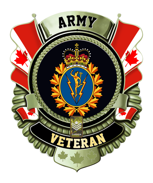 Canadian Soldier/Veterans Camo Cut Metal Sign - Communications and Electronics Branch