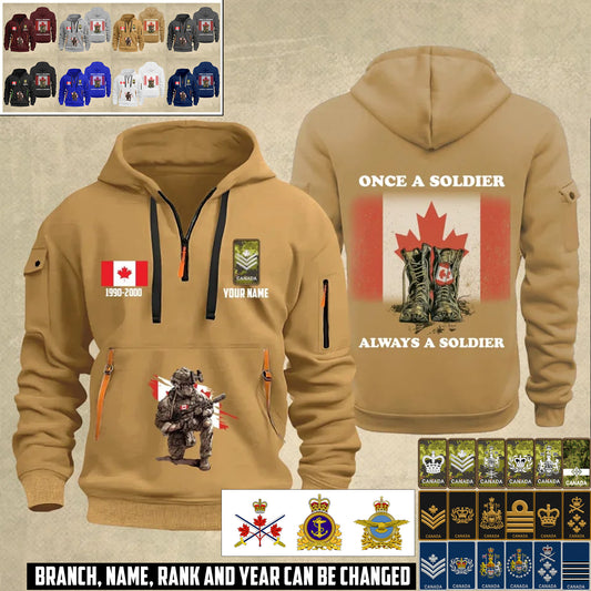Personalized Canada Soldier/ Veteran With Name, Year And Rank Zip Hoodie Multicolor - 17353440