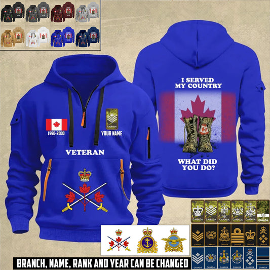 Personalized Canada Soldier/ Veteran With Name, Year And Rank Zip Hoodie Multicolor - 17362944