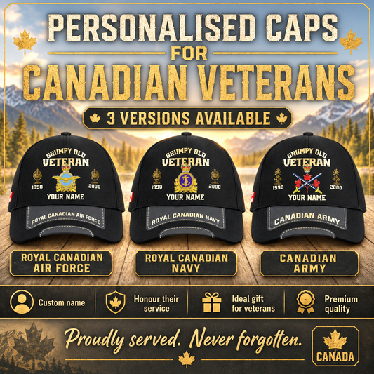 Canadian Veteran Cap – Customizable Rank, Name and Year - 1757376005