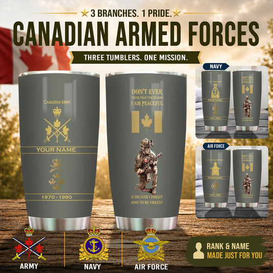 Personalized Canada Veteran/ Soldier With Rank, Year And Name Tumbler - 17180640