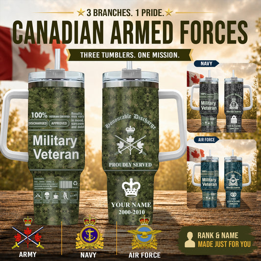 Personalized Canada Veteran/ Soldier With Rank, Year And Name Camo Tumbler - 17745696