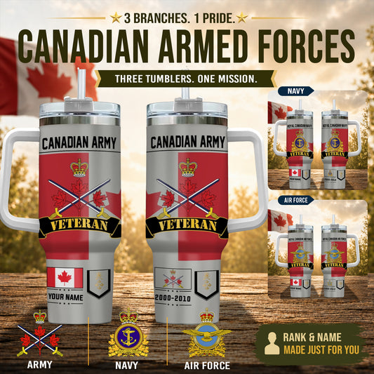 Personalized Canada Veteran/ Soldier With Rank, Year And Name Camo Tumbler - 17652384