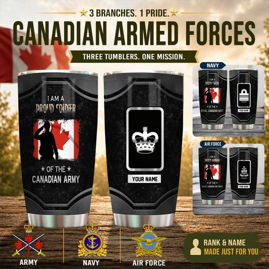 Personalized Canada Veteran/ Soldier With Rank And Name Camo Tumbler - 1756080001
