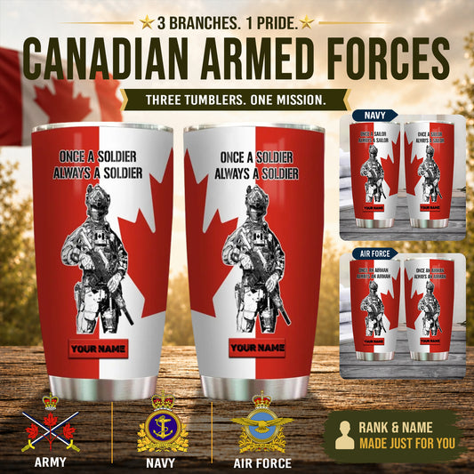 Personalized Canadian Veteran/ Soldier With Rank And Name Camo Tumbler All Over Printed - 1707091211