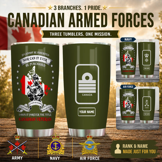 Personalized Canada Veteran/ Soldier With Rank And Name Camo Tumbler - 17561664