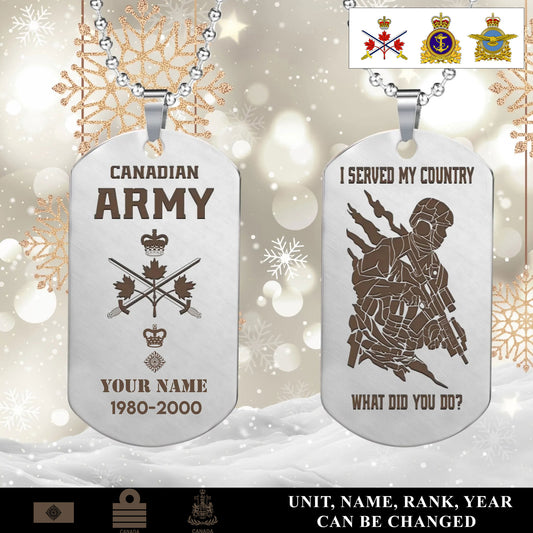 Personalized Canada Soldier/Veteran with Rank, Name & Year Dog Tag Necklace - 17639424