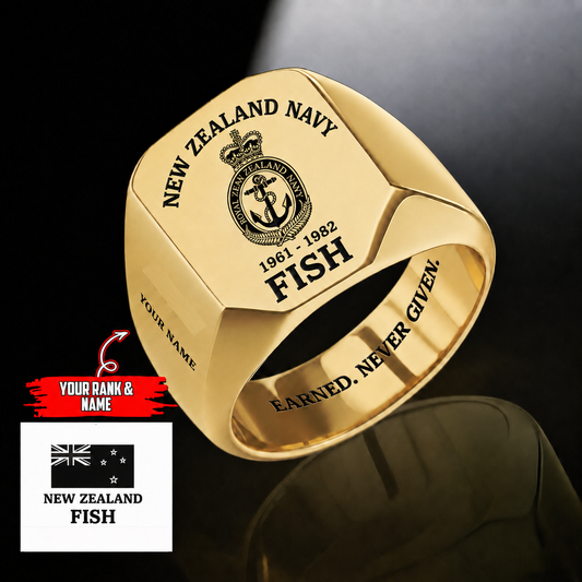 Personalized Soldier/Veteran with Name and Rank Engraved Men’s Ring - Patrick Haddock