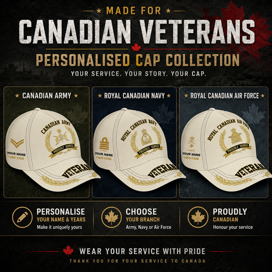 Personalized Rank, Year And Name Canada Soldier/Veterans Baseball Cap - 17536608