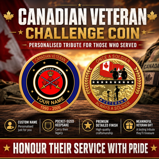 Personalized Canada Veteran/ Soldier With Name And Year Challenge Coin - 17742240