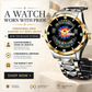 Personalized Belgium Soldier/Veteran with Name and Rank Diamond-Cut Bezel Watch - 1761350401